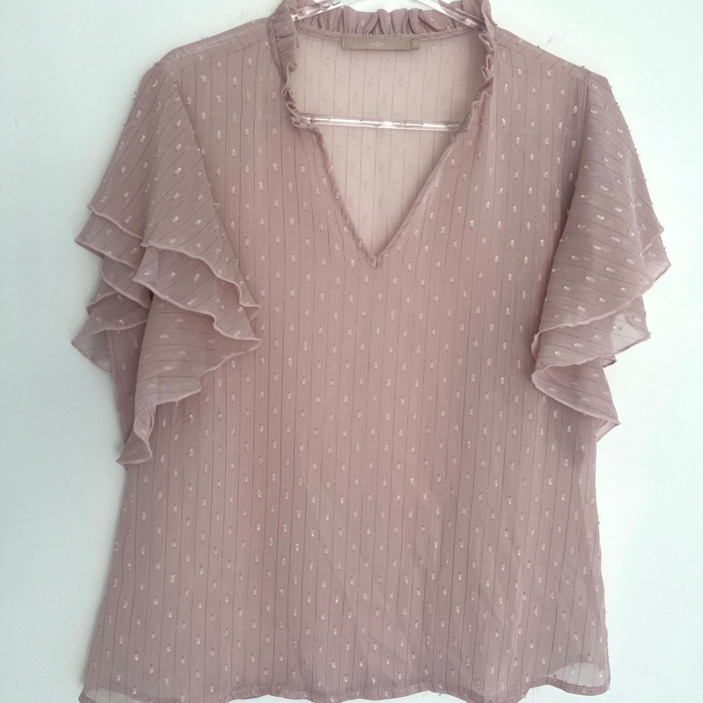 Women’s NWOT sheer flowy ruffle top size small